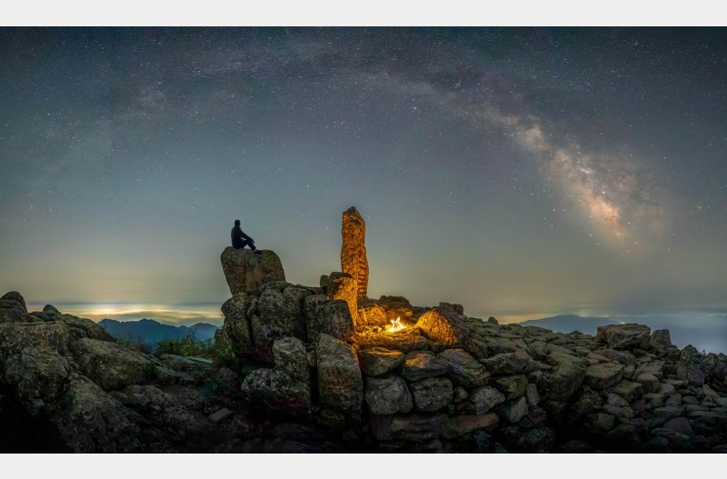 대청봉 은하수 파노라마